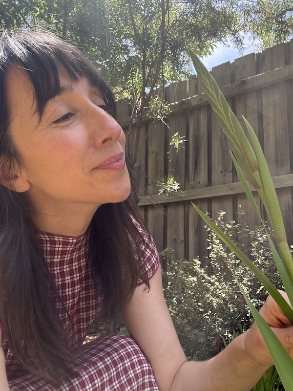 Meg Callander in her garden